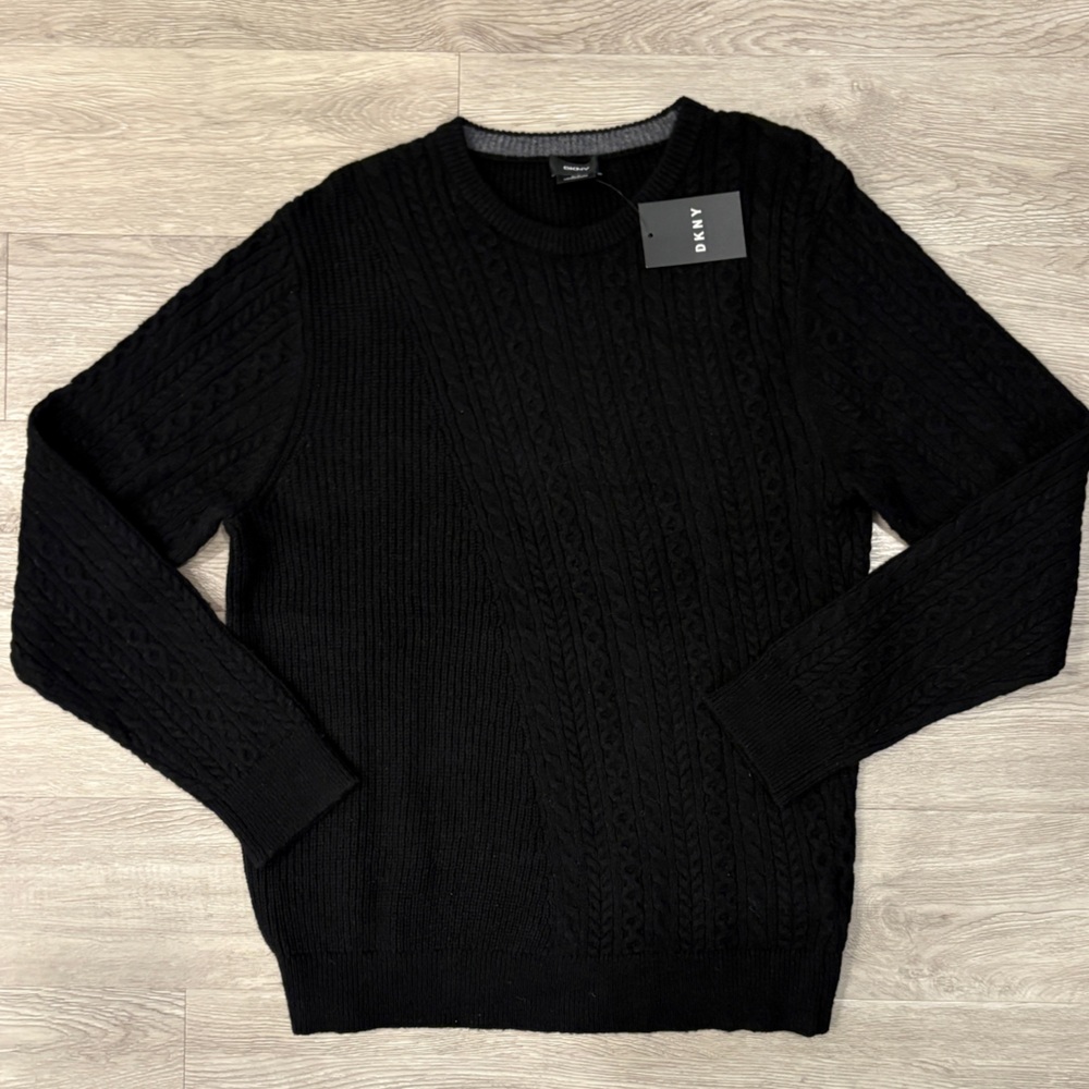 DKNY Men's Black Crewneck Sweater